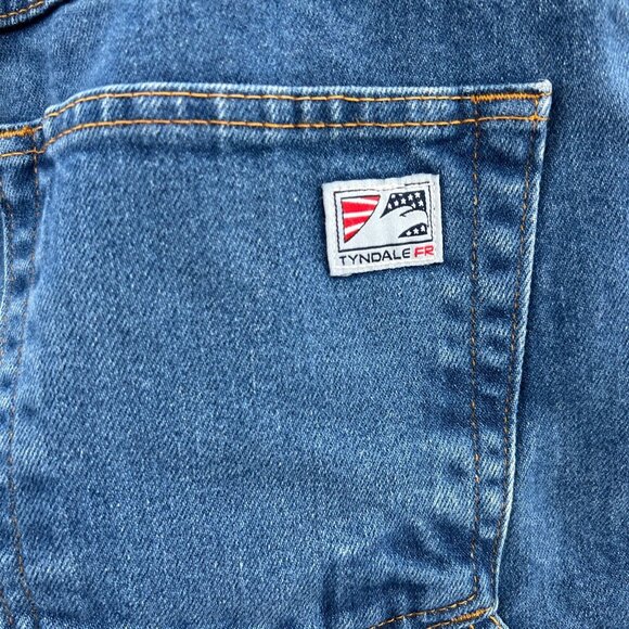 Tyndale Fr Jeans Mens 42 X 27 Blue Denim Fire Resistant Straight Leg * - Picture 3 of 11